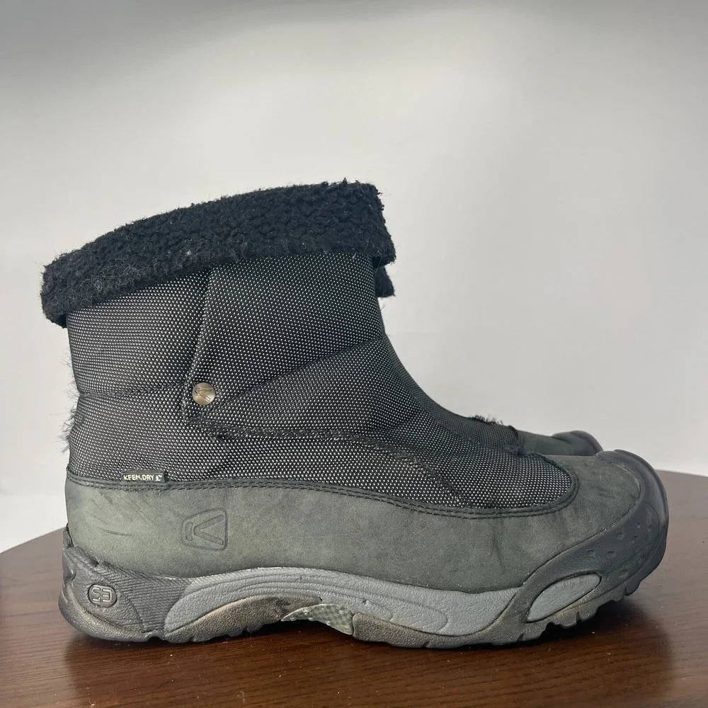 Keen Dry Hofn Boots Womens 9.5 Gray Black Leather Insulated Waterproof 5245-BKDS